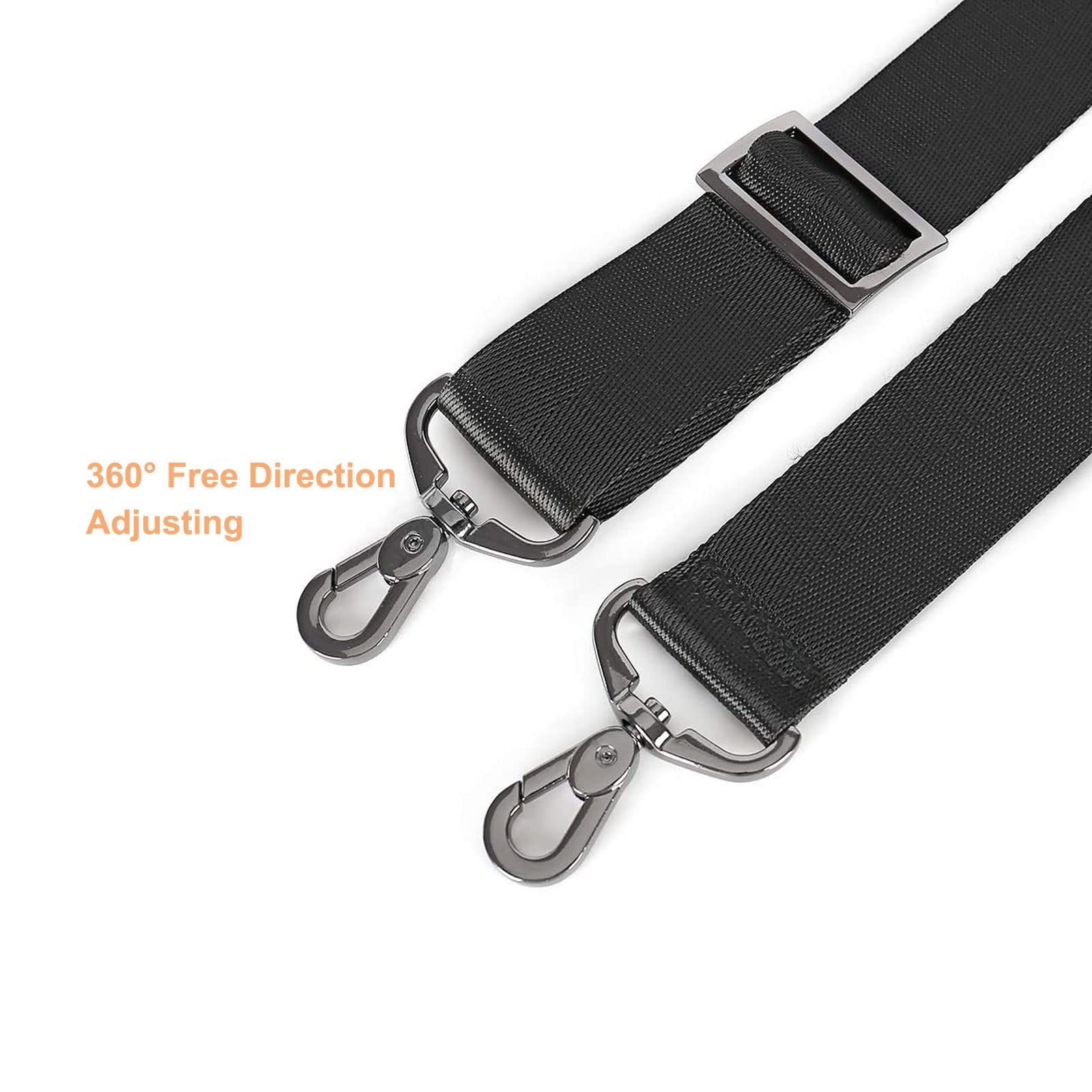 ZONESIN 56 inch Adjustable Thick Soft Universal Replacement Non-Slip Fit Padded Shoulder Strap with Metal Swivel Hooks