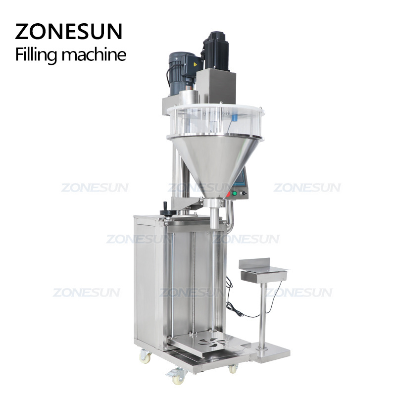 ZONESUN ZS-FM710 Semi Automatic Spice Protein Volumetric Bottle Auger Powder Weighing Quantitative Filling Machine