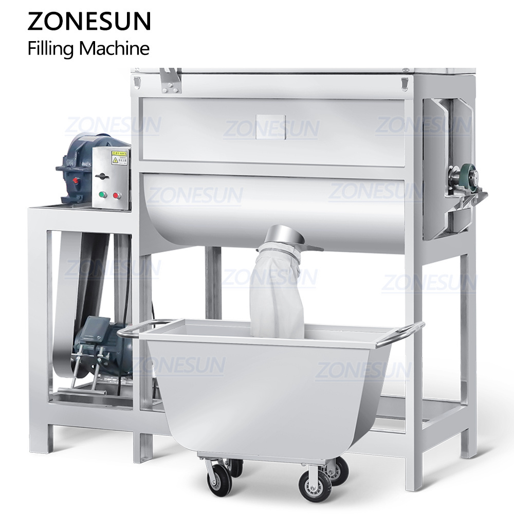 ZONESUN ZS-MB500FP Auger Powder Weighing Quantitative Filling Machine With Vacuum Feeding Pump And Powder Mixing Machine