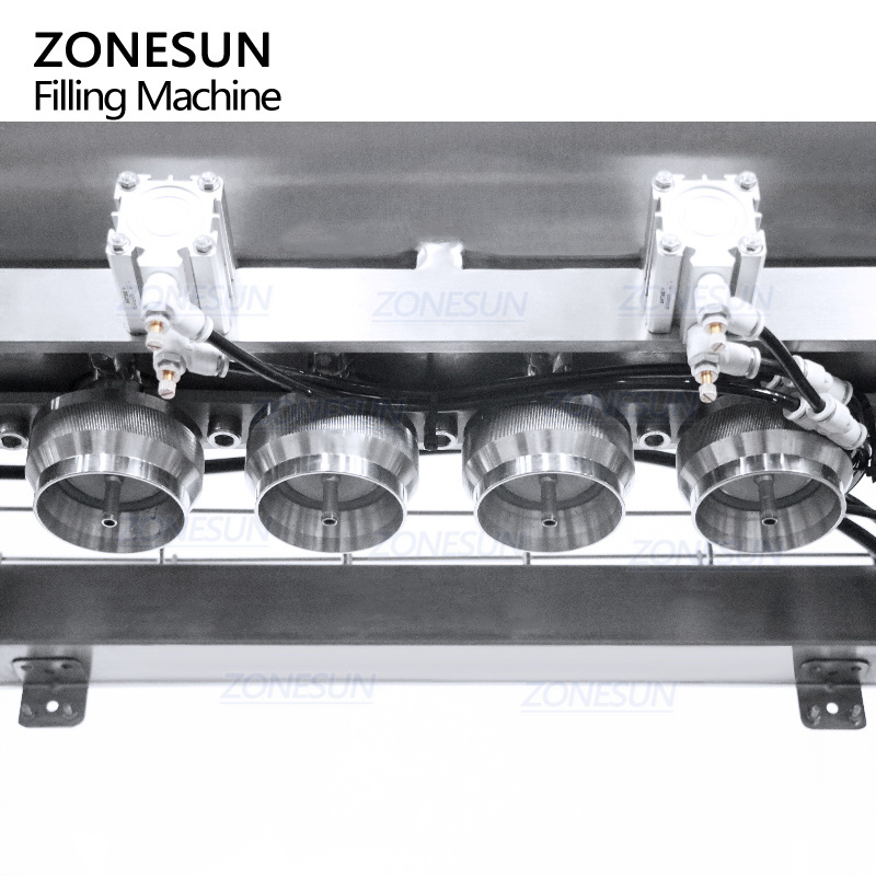 ZONESUN ZS-CF4A Semi Automatic 4 Heads Soda Sparkling Water CO2 Carbonated Drink Beverage Cans Liquid Filling Machine