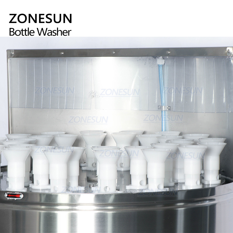 ZONESUN ZS-WB32 Milk Rotary Wine Plastic Small Semi Automatic Pet Recycle Glass Bottle Washing Cleaning Machine