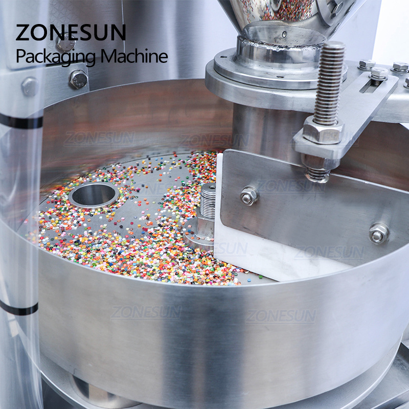 ZONESUN ZS-K100 Automatic Quantitative 4 Side Seal Pillow Tea Plastic Bag Packaging Machine Filling Sealing Machine Price