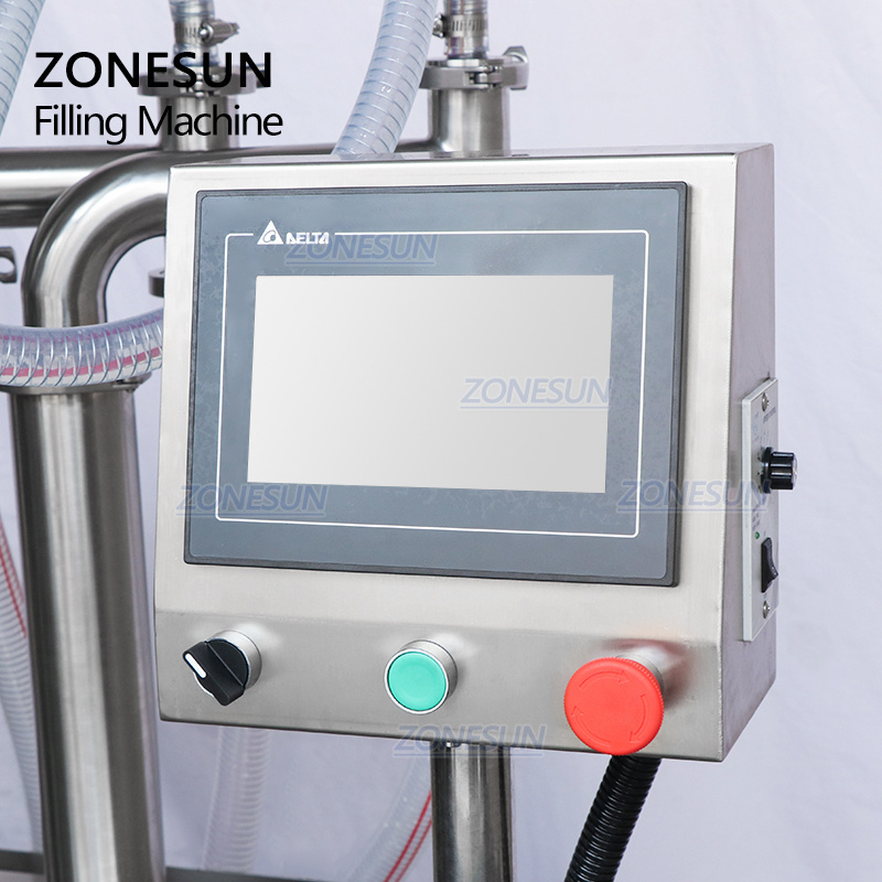 ZONESUN ZS-YT4T-4D Solvent 4 Head Sunflower Mustard Oil Pneumatic Liquid Filling Machine With Diving Nozzle