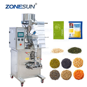 ZONESUN ZS-K100 Automatic Quantitative 4 Side Seal Pillow Tea Plastic Bag Packaging Machine Filling Sealing Machine Price