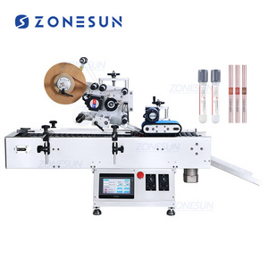 ZONESUN ZS-TB800 High Speed Automatic Sticker Small Cylinder Tube Round Vial Tabletop Horizontal Labeling Machine