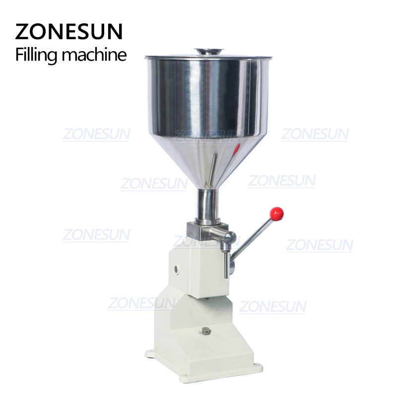 ZONESUN Manual Pressure Stainless Paste Filling Machine Dispensing Liquid Packaging Equipment Sold Cream Machine 0-50Ml Supply