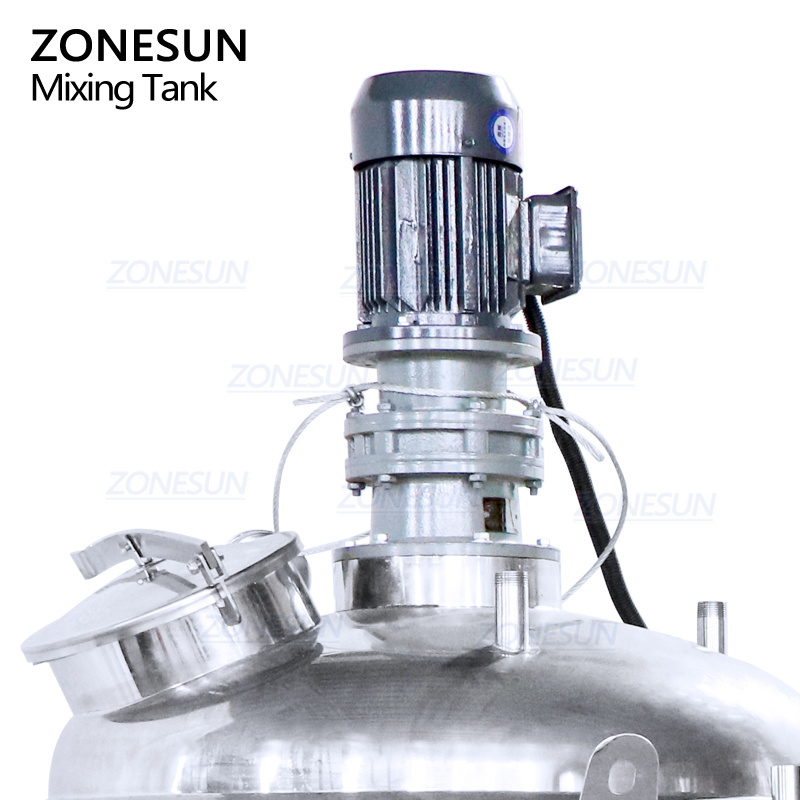 ZONESUN 200LSanitary Stainless Steel Vertical Cosmetic Liquid Chemical Mixing Equipment Tank