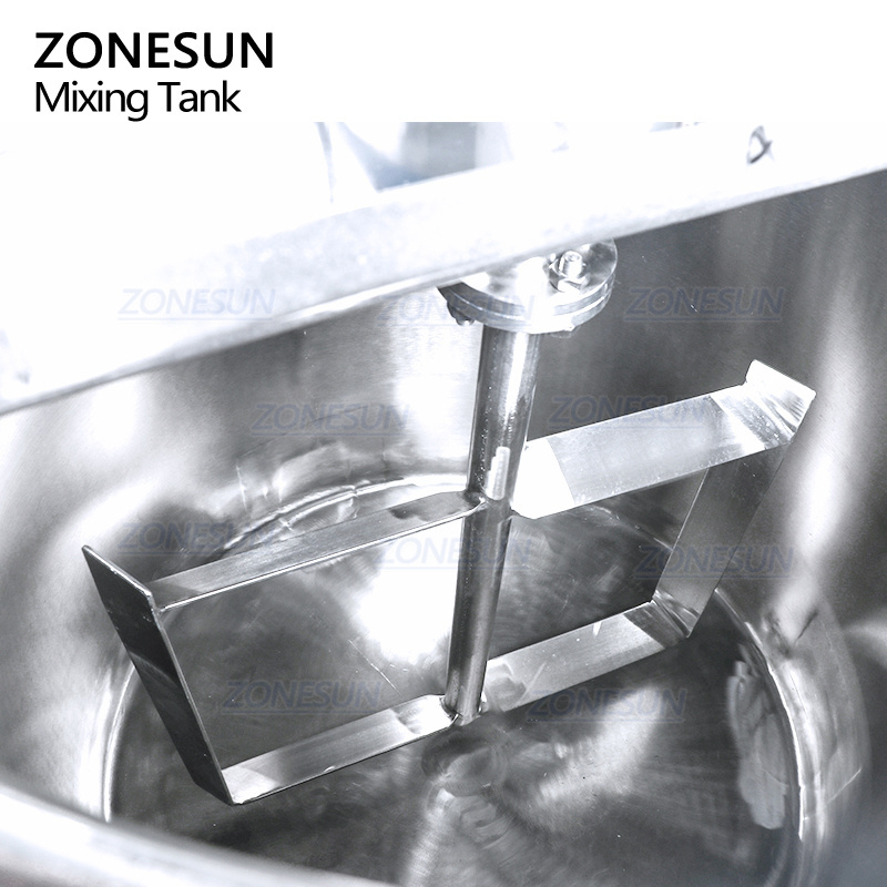 ZONESUN 200LSanitary Stainless Steel Vertical Cosmetic Liquid Chemical Mixing Equipment Tank