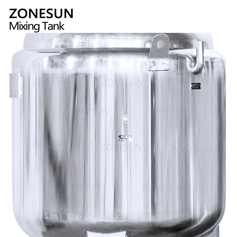 ZONESUN 200LSanitary Stainless Steel Vertical Cosmetic Liquid Chemical Mixing Equipment Tank