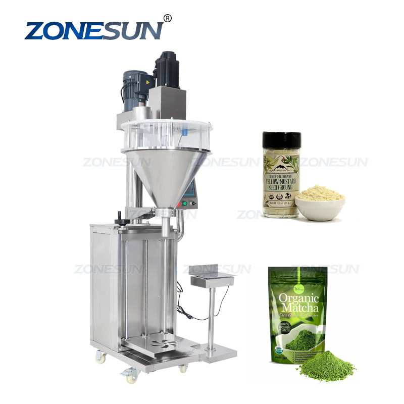 ZONESUN ZS-FM710 Semi Automatic Spice Protein Volumetric Bottle Auger Powder Weighing Quantitative Filling Machine