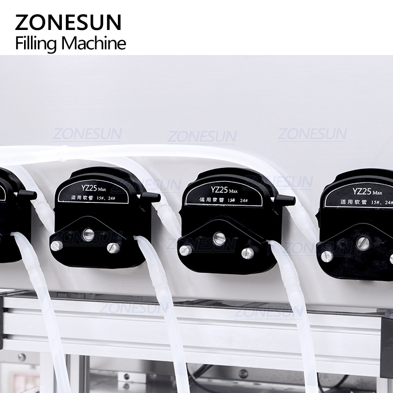 ZONESUN ZS-DTPP4D Desktop Lemonade 4 Diving Heads Peristaltic Pump Liquid Bottle Filling Machine