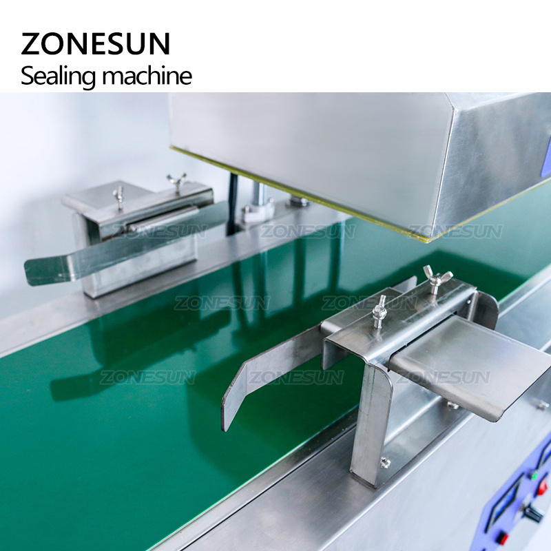 ZONESUN ZS-FK1800 Automatic Snacks Plastic Bottle Cap Aluminium Foil Electromagnetic Heat Continuous Induction Sealing Machine