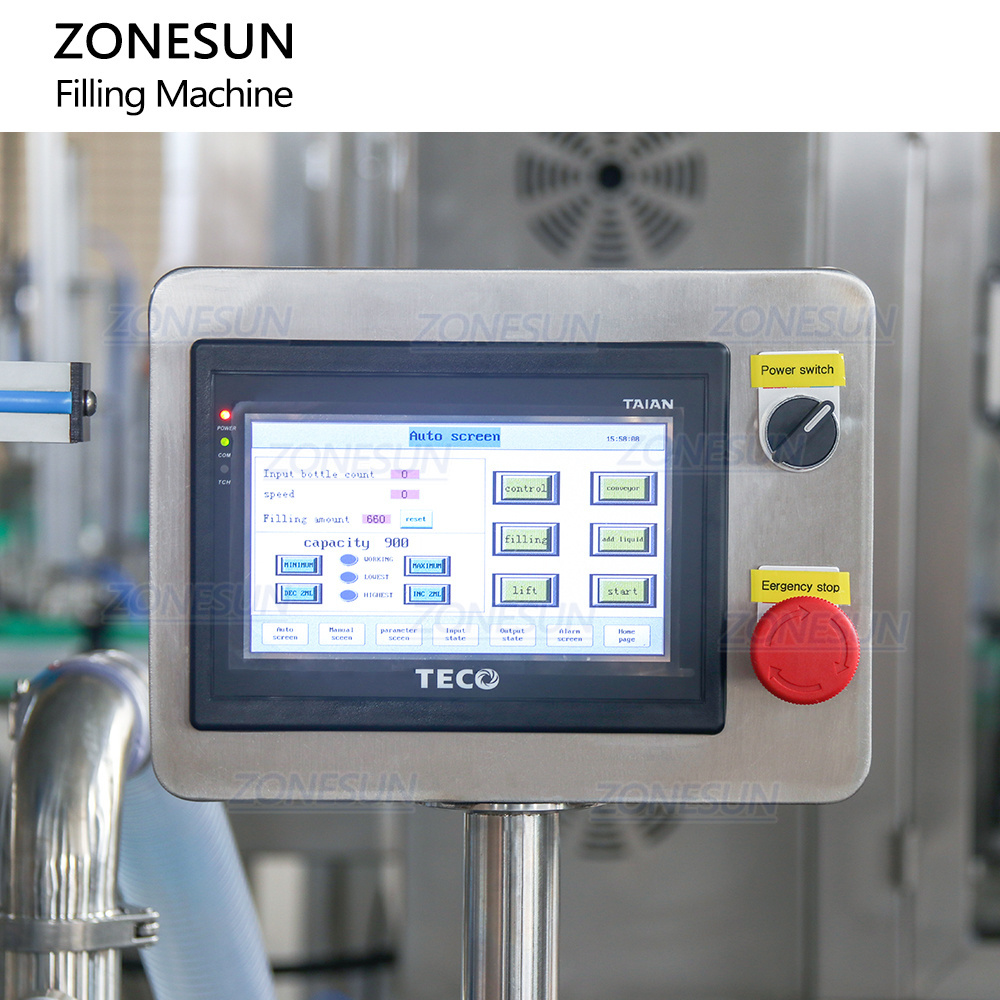 ZONESUN ZS-SV4HS Automatic 4 Heads Servo Piston Pump Juice Beverage Quantitative Cosmetic Bottle Liquid Filling Machine