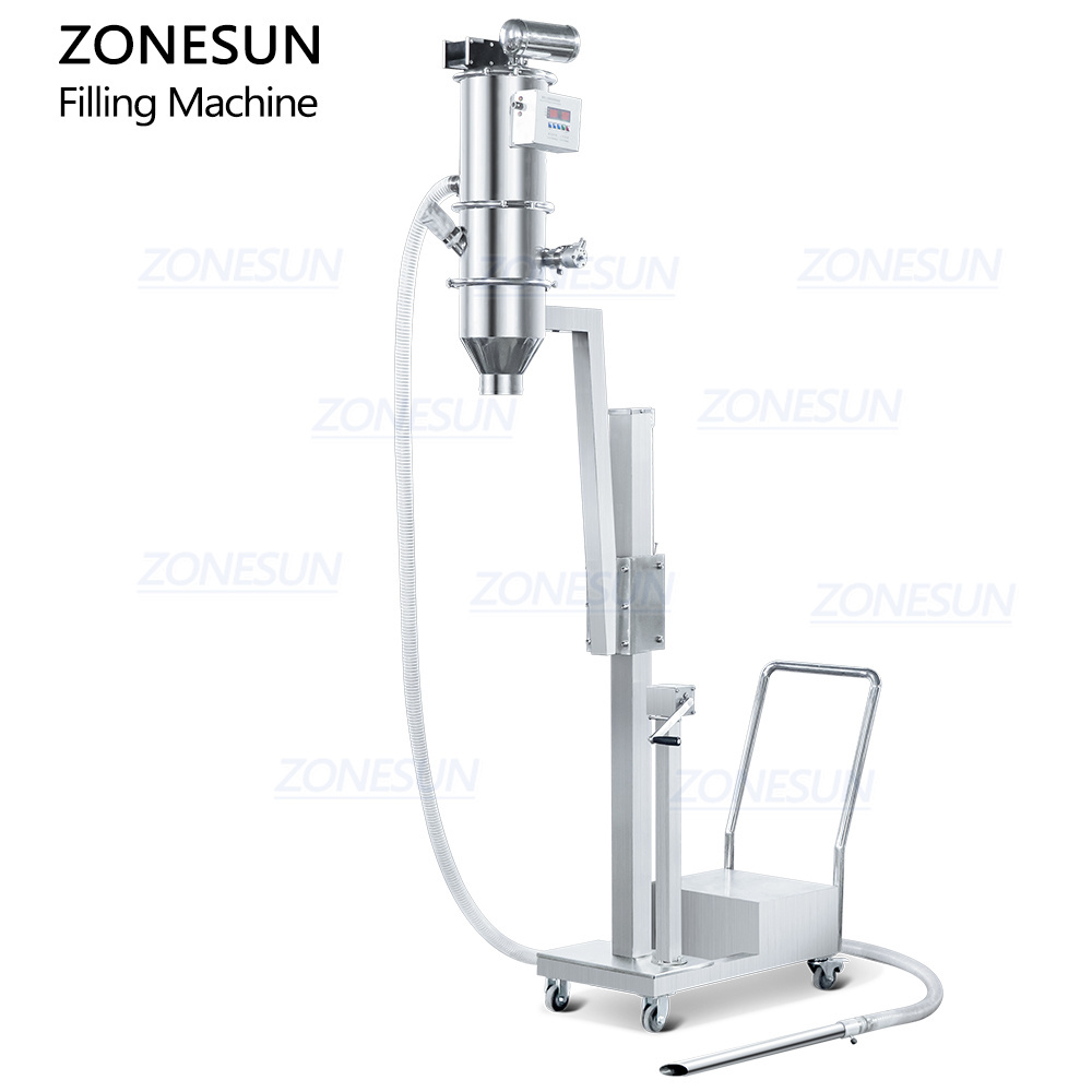 ZONESUN ZS-MB500FP Auger Powder Weighing Quantitative Filling Machine With Vacuum Feeding Pump And Powder Mixing Machine