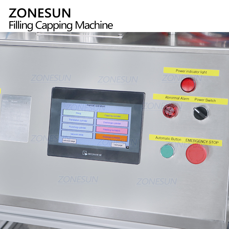 ZONESUN ZS-AFC20 Full Automatic Desktop Peristaltic Pump Small Volume Liquid Glass Vial Filling Crimping Capping Machine