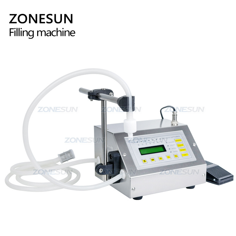 ZONESUN GFK-160A Semi Automatic Small Bottle Water Filler Edible Oil Juice Wine Soybean Milk Beverage Filling Machine