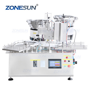 ZONESUN ZS-AFC20 Full Automatic Desktop Peristaltic Pump Small Volume Liquid Glass Vial Filling Crimping Capping Machine