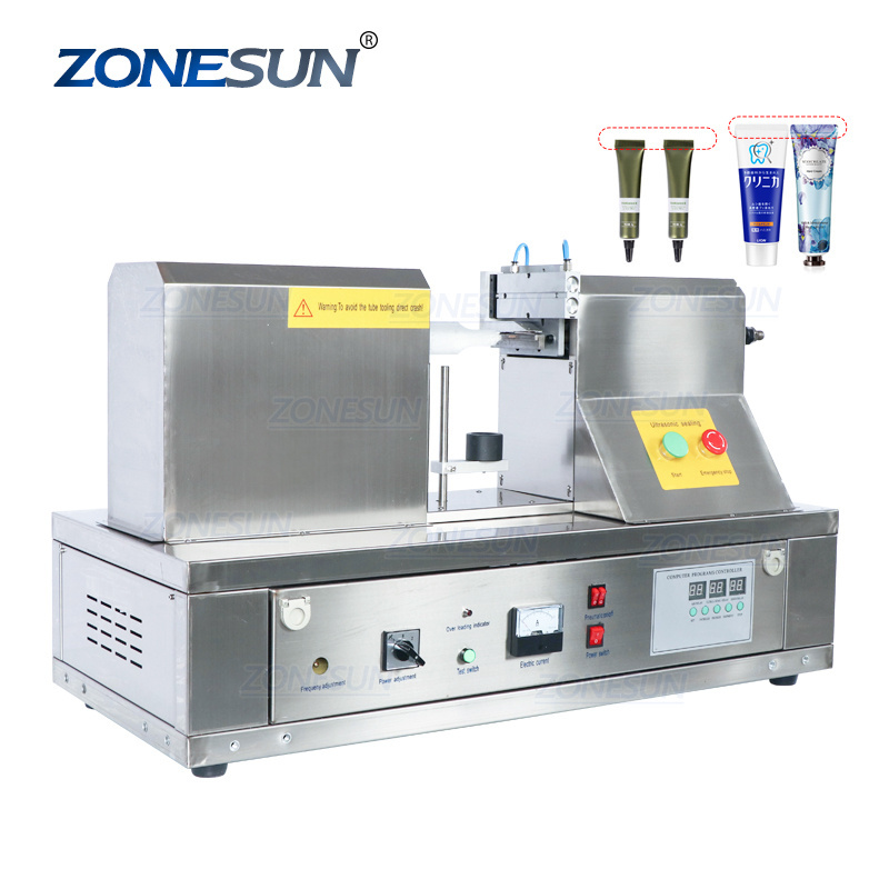 ZONESUN QDFM-125S Semi-automatic Ultrasonic Plastic Tube Sealing Machine For Cosmetic With Date And Batch Embossing Supply