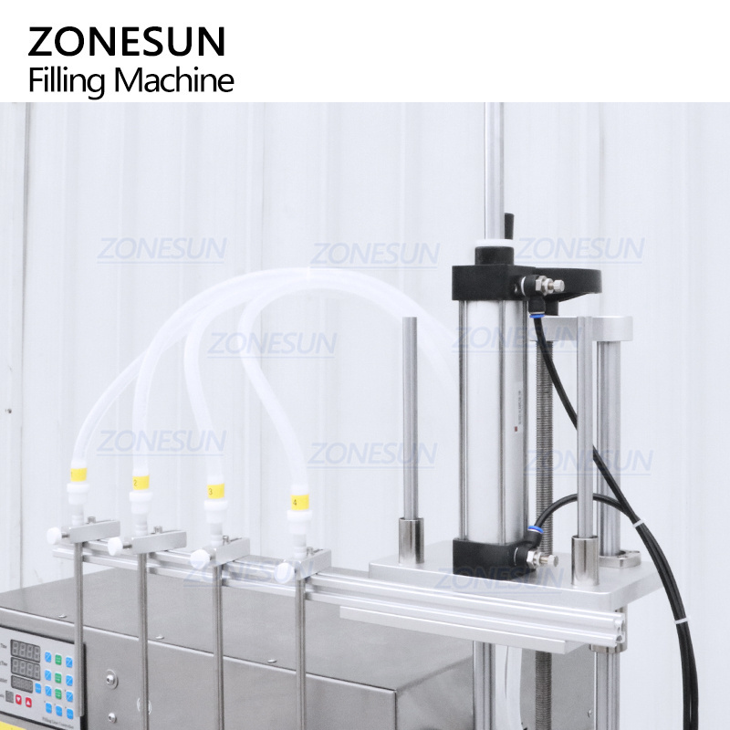 ZONESUN ZS-DTPP4D Desktop Lemonade 4 Diving Heads Peristaltic Pump Liquid Bottle Filling Machine