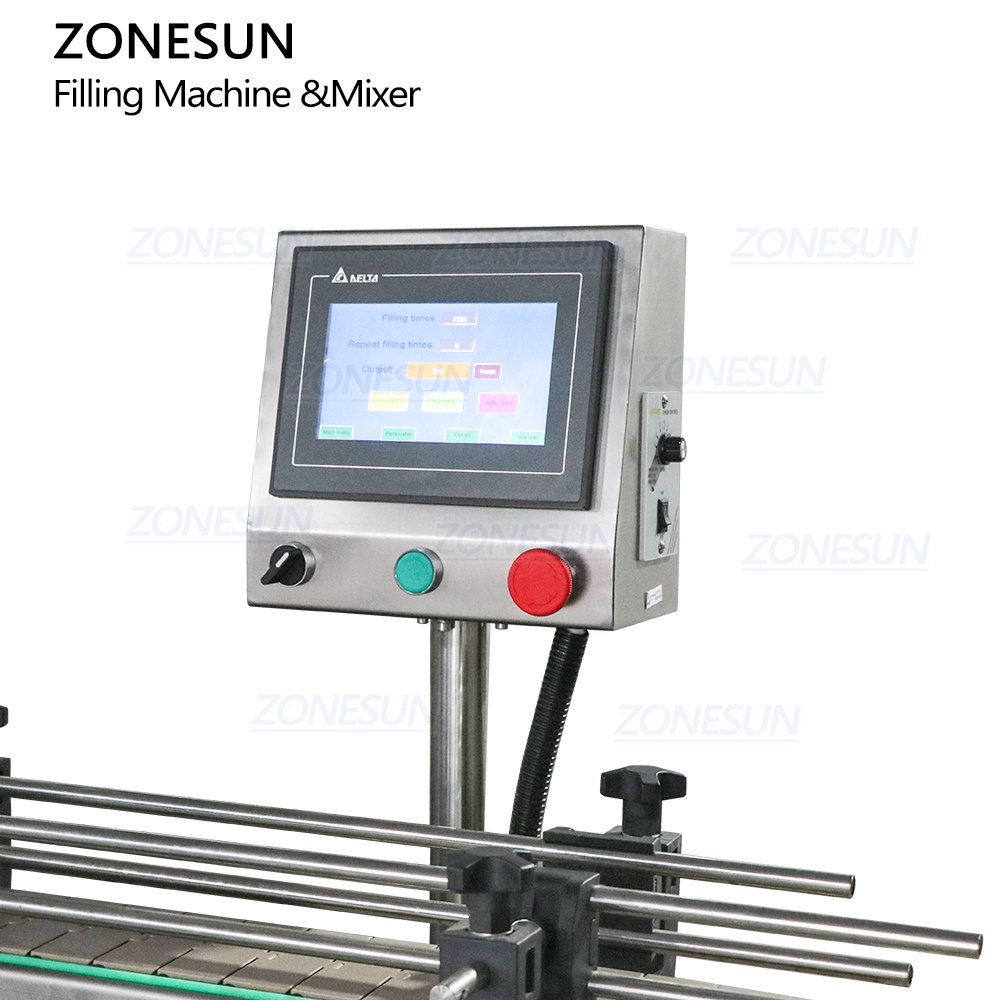 ZONESUN ZS-YT6T-6V Automatic 6 Heads Piston Pump Cosmetic Detergent Shampoo Juice Bottle Liquid Filling Machine With Mixing Tank