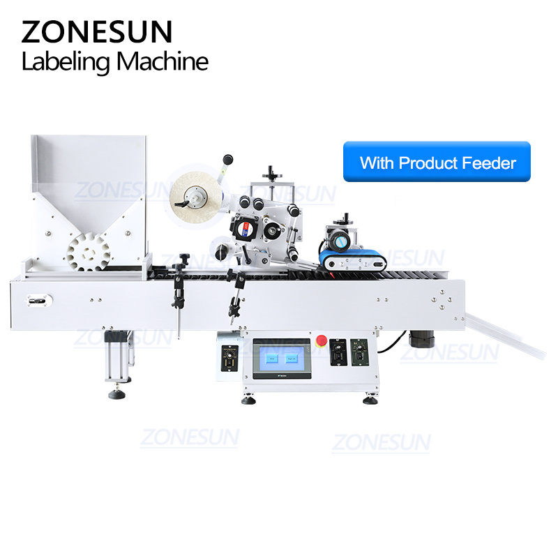 ZONESUN ZS-TB800 High Speed Automatic Sticker Small Cylinder Tube Round Vial Tabletop Horizontal Labeling Machine