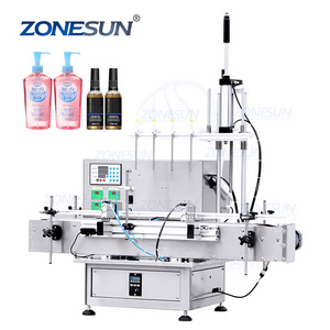 ZONESUN ZS-DTPP4D Desktop Lemonade 4 Diving Heads Peristaltic Pump Liquid Bottle Filling Machine