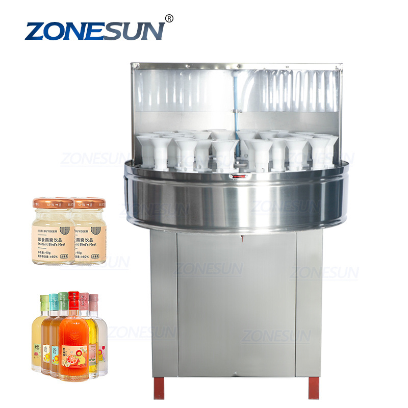 ZONESUN ZS-WB32 Milk Rotary Wine Plastic Small Semi Automatic Pet Recycle Glass Bottle Washing Cleaning Machine