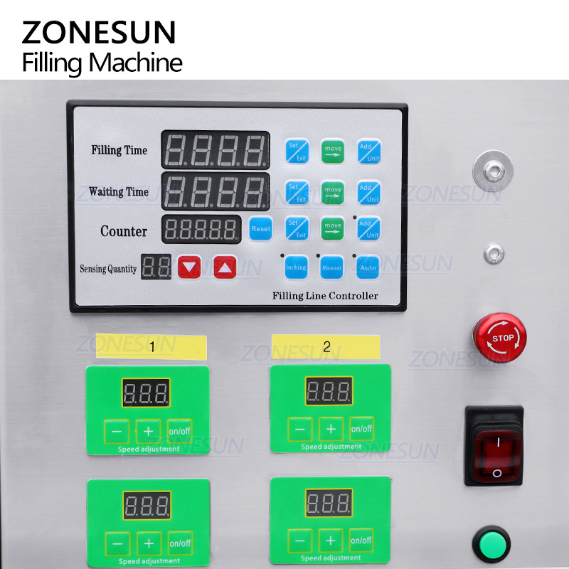 ZONESUN ZS-DTPP4D Desktop Lemonade 4 Diving Heads Peristaltic Pump Liquid Bottle Filling Machine