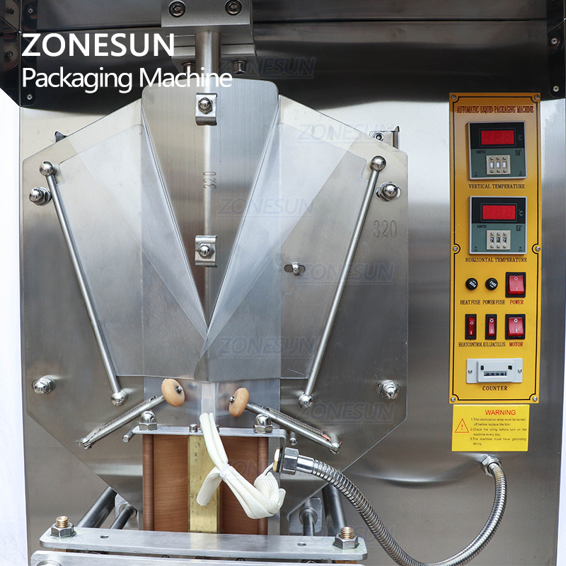 ZONESUN ZS-GJH1000 Automatic Liquid Plastic Bean Milk Sauce Bag Pure Water Sachet Milk Water Juice Filling Sealing Machine