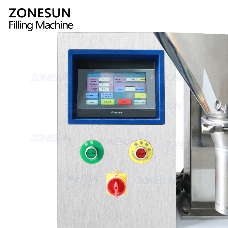 ZONESUN ZS-FM100B Desktop Semi Automatic Cans Screw Hopper Bottle Auger Coffee Food Spices Powder Filling Machine