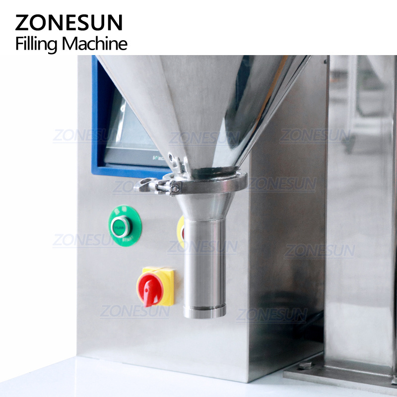 ZONESUN ZS-FM100B Desktop Semi Automatic Cans Screw Hopper Bottle Auger Coffee Food Spices Powder Filling Machine