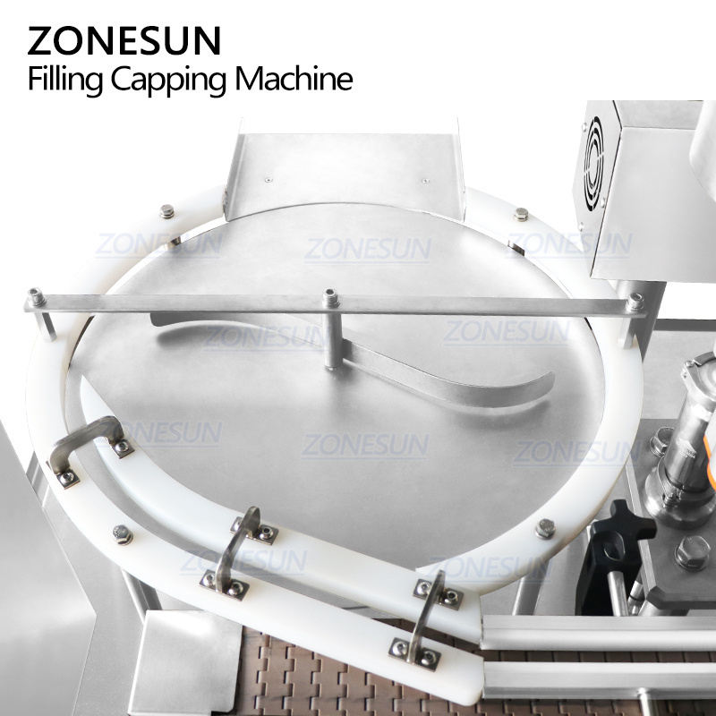 ZONESUN ZS-AFC30 Double Head Servo Motor Automatic Small Volume Cosmetic Nail Polish Monoblock Rotary Filling Capping Machine