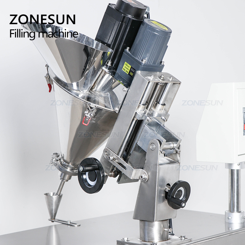 ZONESUN ZS-FM100P Semi Auto Cosmetic Chili Micro Spice Auger Powder Bottle Filling Machine