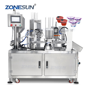 ZONESUN ZS-AFS02 Automatic Rotary Peanut Butter Yogurt Jelly Plastic Dipping Sauce Cup Filling Sealing Machine