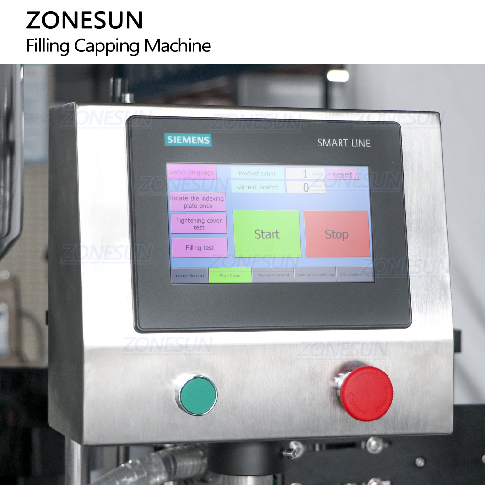 ZONESUN ZS-AFC24 Automatic Servo Motor Piston Pump Rotary Body Lotion Cosmetic Bottles Paste Filling And Capping Machine