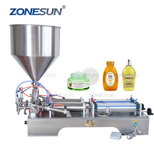 ZONESUN ZS-GT2 Double Heads Water Cream Shampoo Moisturizer Lotion Cosmetic Oil Honey Stick Food Paste Filling Machine