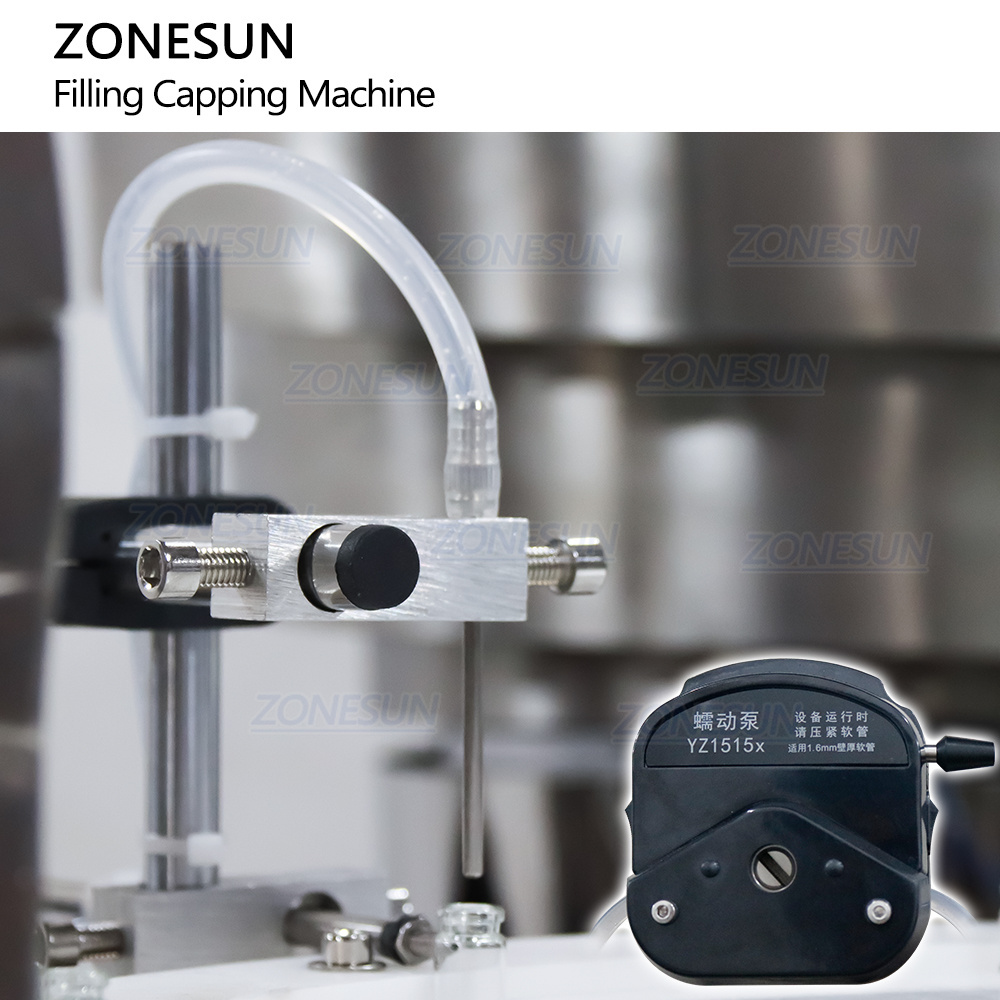 ZONESUN ZS-AFC7C Peristaltic Pump Cosmetic Liquid Monoblock  Rotary Essential Oil Perfume Vials Filling Capping Machine