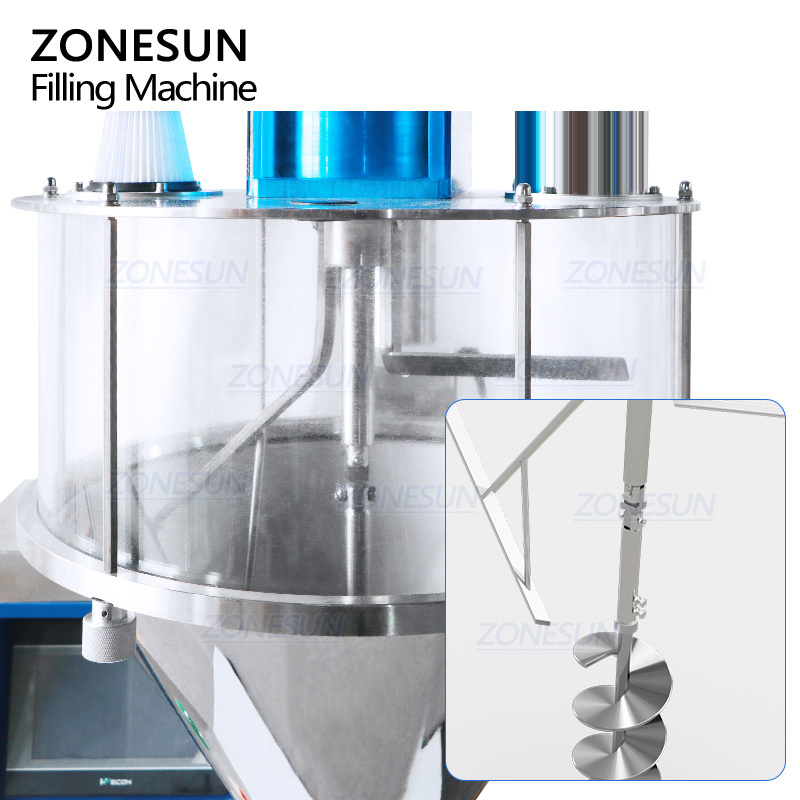 ZONESUN ZS-FM100B Desktop Semi Automatic Cans Screw Hopper Bottle Auger Coffee Food Spices Powder Filling Machine