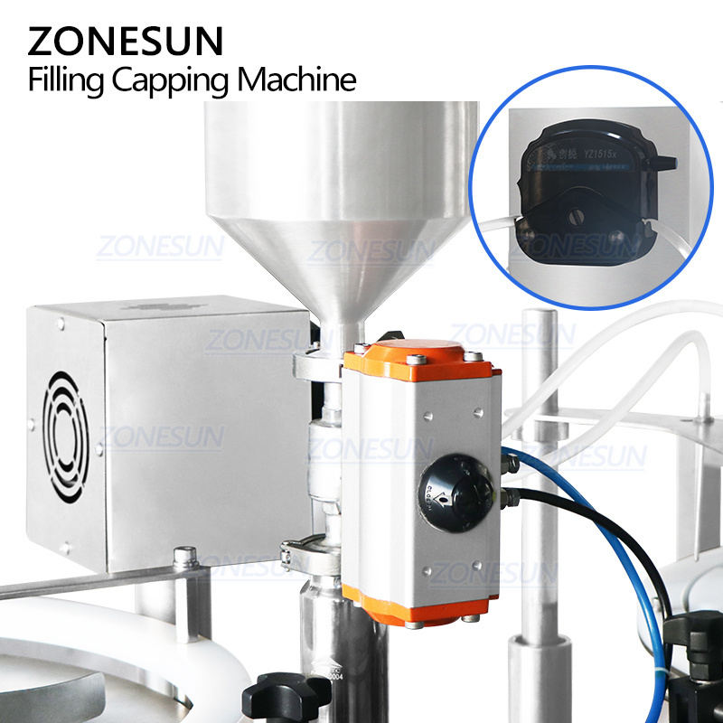 ZONESUN ZS-AFC30 Double Head Servo Motor Automatic Small Volume Cosmetic Nail Polish Monoblock Rotary Filling Capping Machine