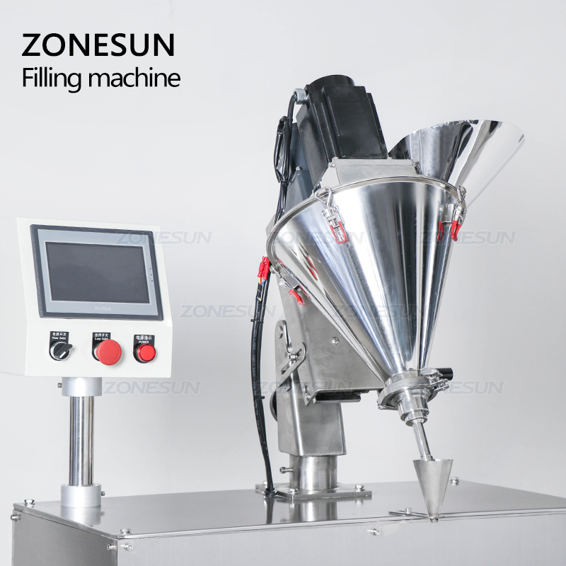 ZONESUN ZS-FM100P Semi Auto Cosmetic Chili Micro Spice Auger Powder Bottle Filling Machine