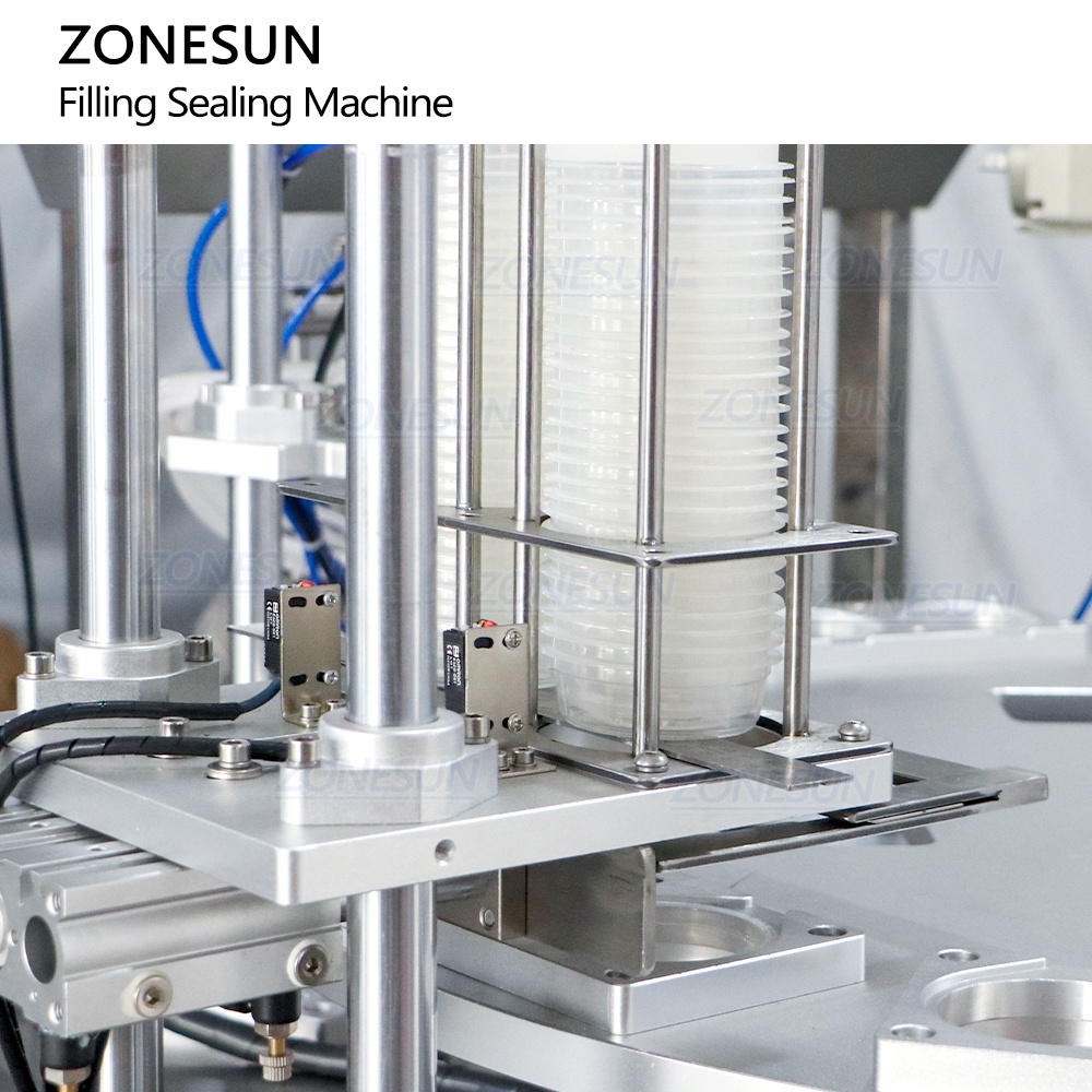 ZONESUN ZS-AFS02 Automatic Rotary Peanut Butter Yogurt Jelly Plastic Dipping Sauce Cup Filling Sealing Machine