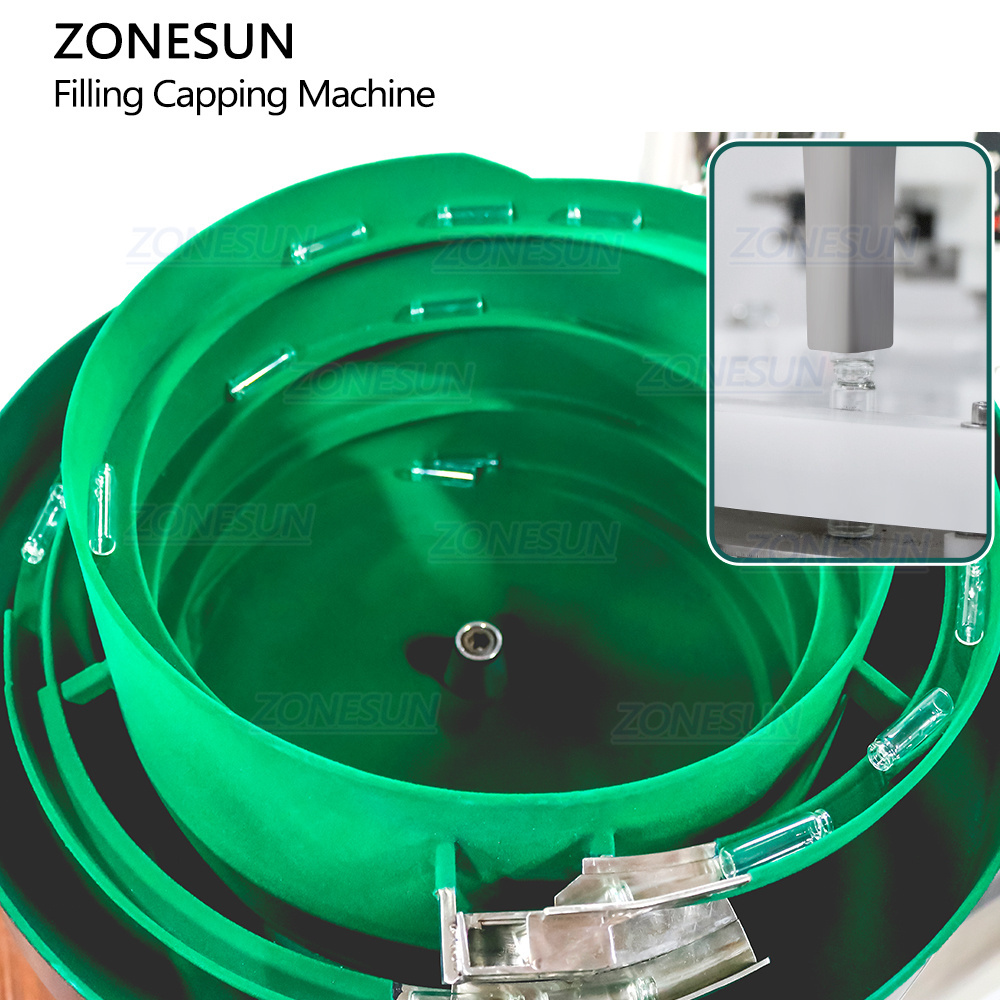 ZONESUN ZS-AFC7C Peristaltic Pump Cosmetic Liquid Monoblock  Rotary Essential Oil Perfume Vials Filling Capping Machine