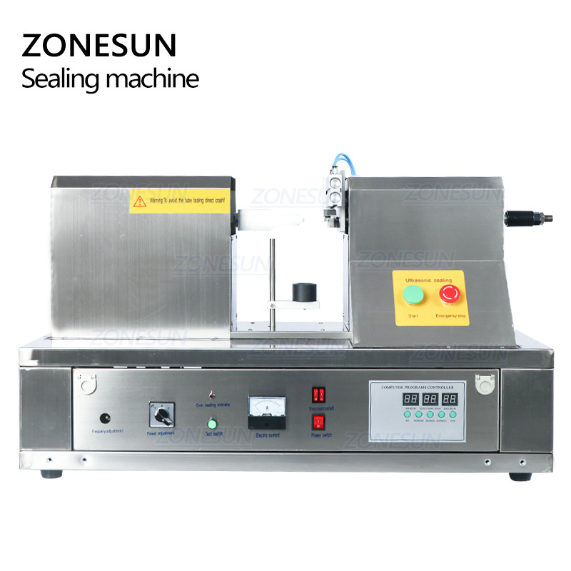 ZONESUN QDFM-125S Semi Automatic Hand Cream Toothpaste Plastic Tube Food Packaging Ultrasonic Soft Tube Sealing Cutting Machine