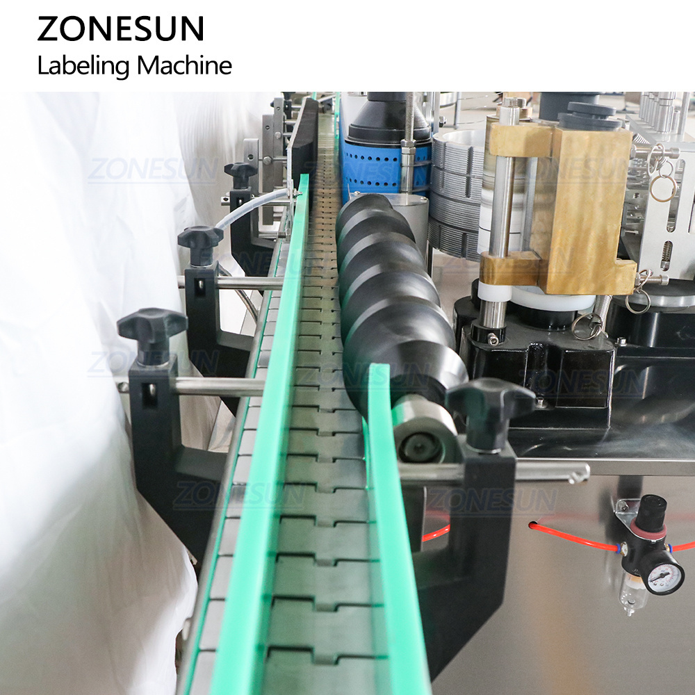 ZONESUN ZS-WGTB01 Automatic Tomato Sauce Glass Bottle Cans Wet Glue Paper Labeling Machine Linear Cold Paste Label Applicator