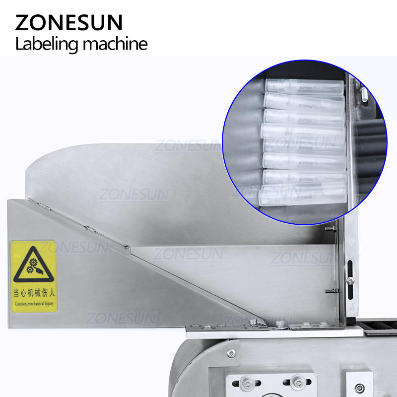 ZONESUN ZS-TB823  Horizontal Automatic Sticker Crayon Reagent Small Round Cryo Vials Bottle Labeling Machine For Plastic Bottle