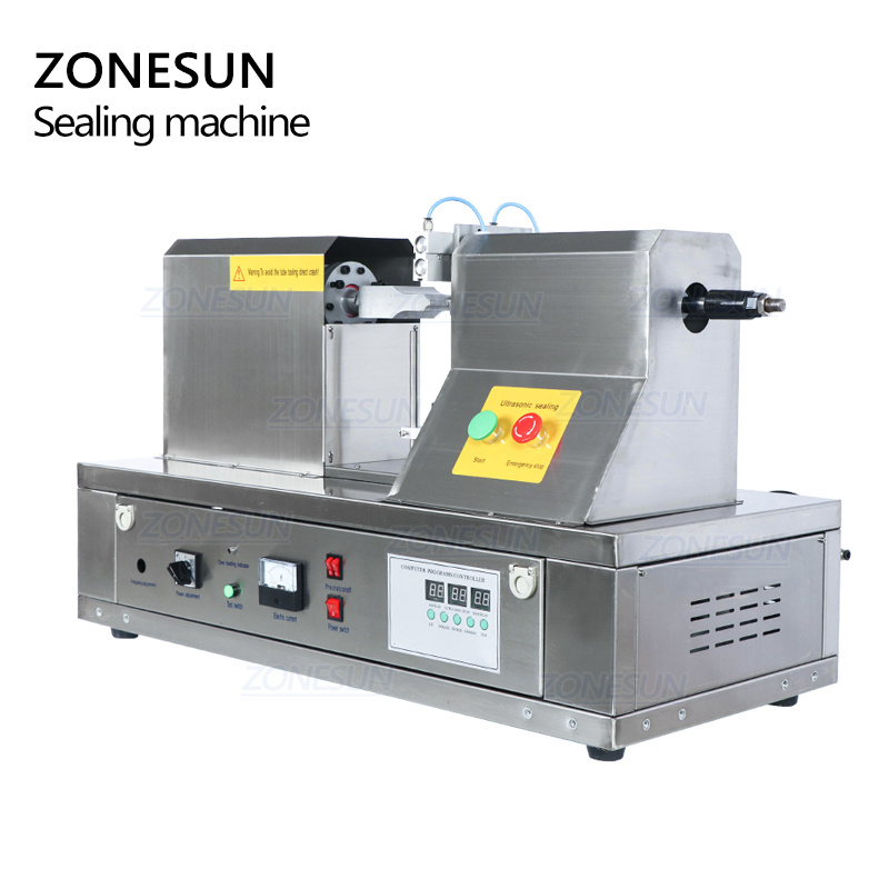 ZONESUN QDFM-125S Semi Automatic Hand Cream Toothpaste Plastic Tube Food Packaging Ultrasonic Soft Tube Sealing Cutting Machine