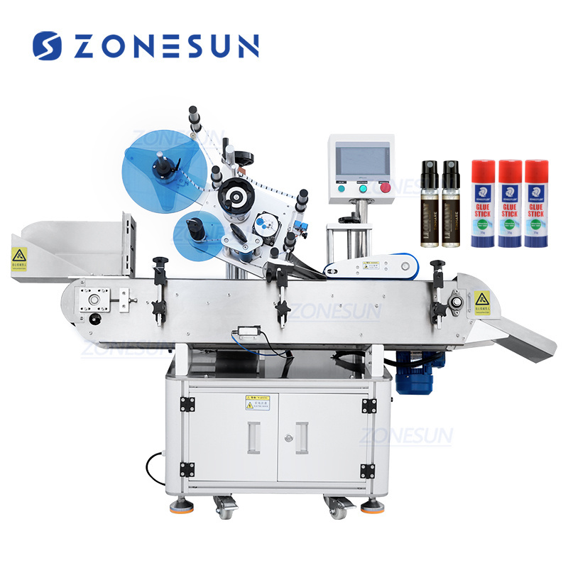 ZONESUN ZS-TB823  Horizontal Automatic Sticker Crayon Reagent Small Round Cryo Vials Bottle Labeling Machine For Plastic Bottle