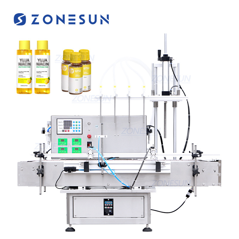 ZONESUN Fully Automatic Table top Essential Oil Lip Gloss Nail Polish Liquid Soap Fill Spray Bottle Filling Machines