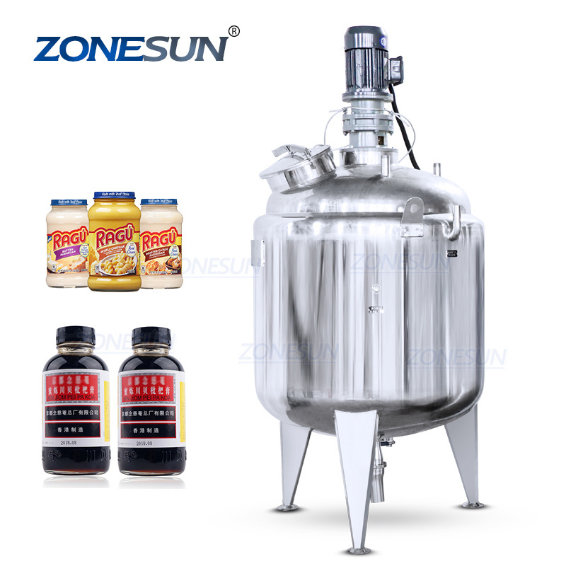 ZONESUN 100L 200L 300L 500L Sanitary Stainless Steel Vertical Cosmetic Liquid Chemical Mixing Equipment Tank