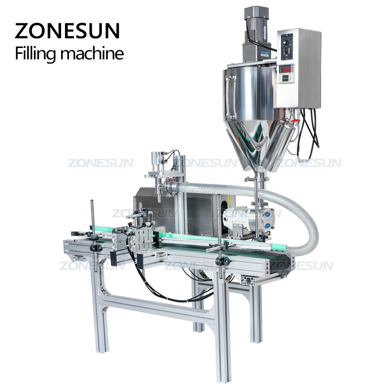 ZONESUN Automatic Rotor Pump Honey Chocolate Peanut Butter Filler Olive Oil Lotion Face Cream Jam Bottle Paste Filling Machine